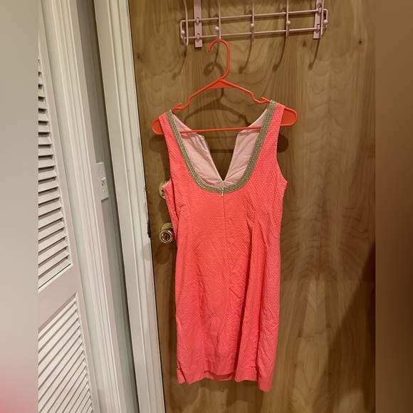 Size 6 Lilly Pulitzer Coral Janice Shift Dress - Picture 3 of 4